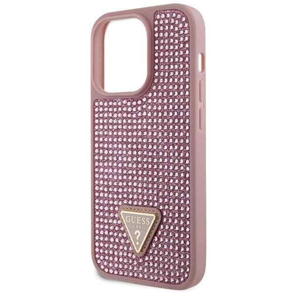 Guess GUHCP14LHDGTPP iPhone 14 Pro 6.1" pink/pink hardcase Rhinestone Triangle