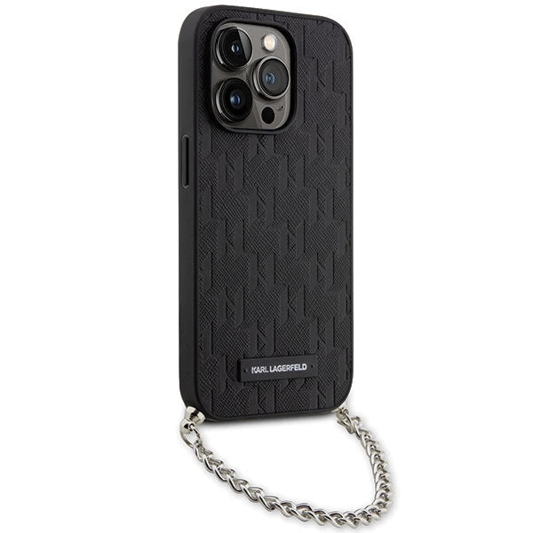 Karl Lagerfeld KLHCP14LSACKLHPK iPhone 14 Pro 6.1" black/black hardcase Saffiano Monogram Chain