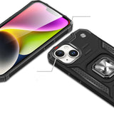 Pansret kuffert med fingerholder til iPhone 15 Plus