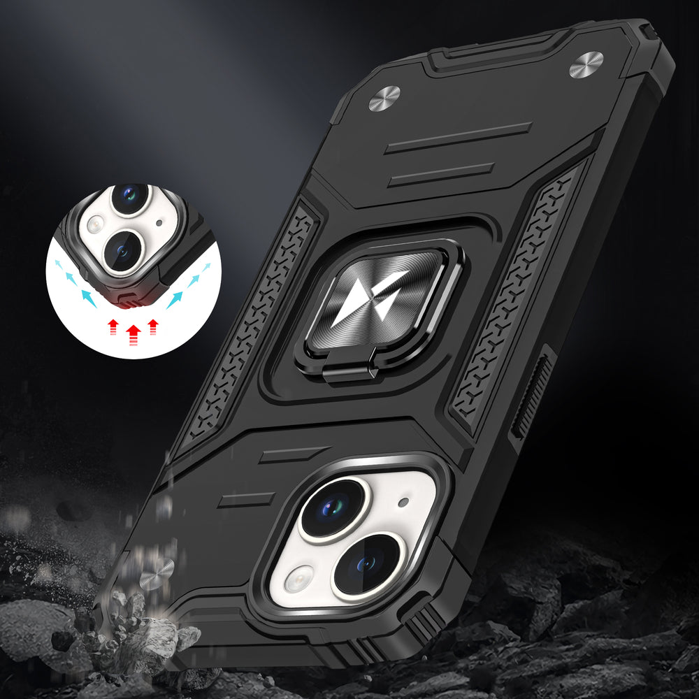 Panserkasse med fingerholder til iPhone 15 Plus Wozinsky Ring Armor - guld