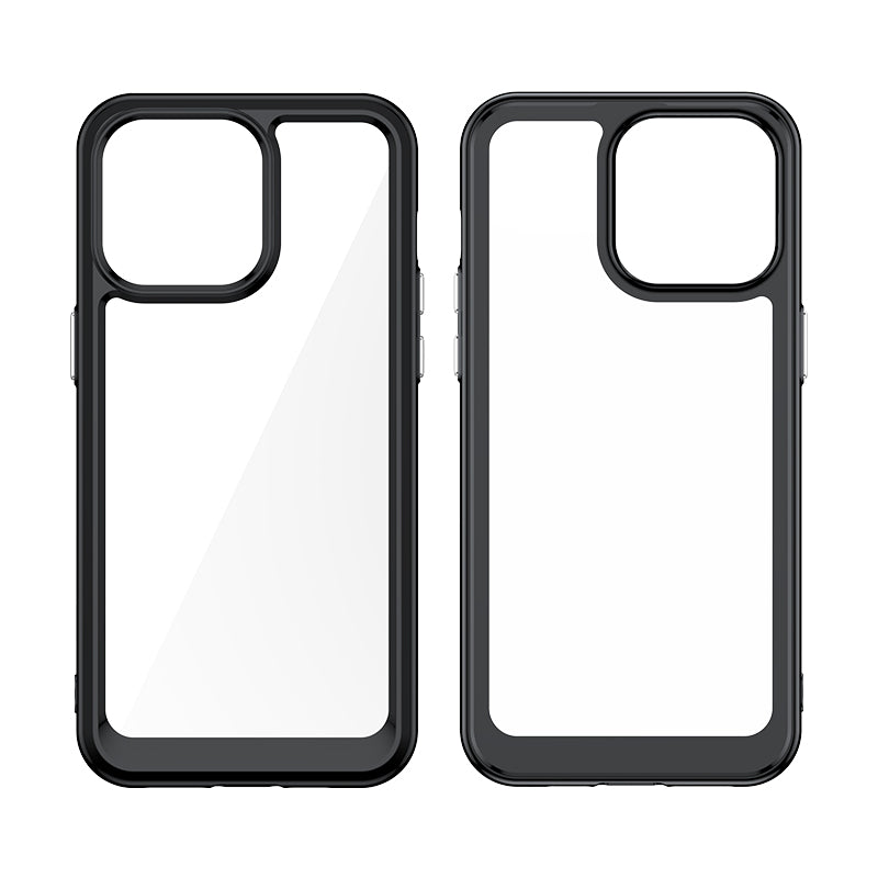 Forstærket etui med fleksibel ramme til iPhone 15 Pro Outer Space - rød