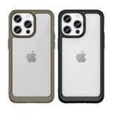Forstærket etui med fleksibel ramme til iPhone 15 Pro Outer Space - rød
