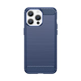 Fleksibel carbon mønster tilfælde for iPhone 15 Pro Carbon Case - blå