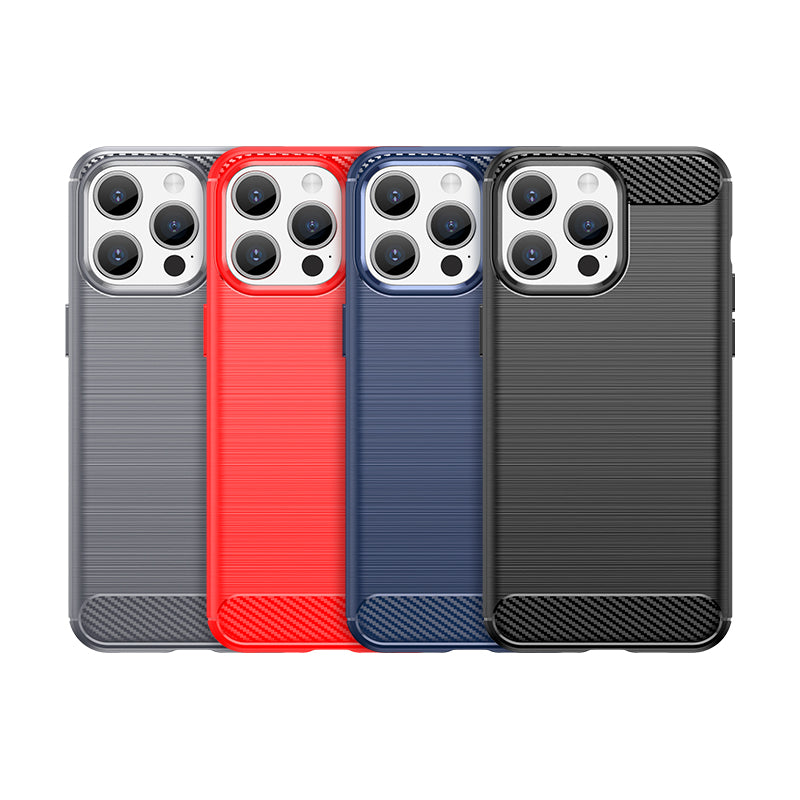 Fleksibelt carbonmønster til iPhone 15 Pro Carbon Case - blå