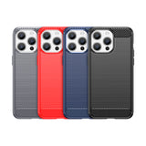 Fleksibelt carbonmønster til iPhone 15 Pro Carbon Case - blå