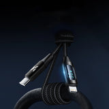 Wozinsky WUCLC2 Lightning - USB-C 36W 480Mb/s kabel 2m med display - sort