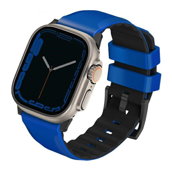 Uniq Linus Airosoft Silicone Strap til Apple Watch 1/2/3/4/5/6/7/8/SE/SE2/Ultra 42/44/45/49mm - Blå