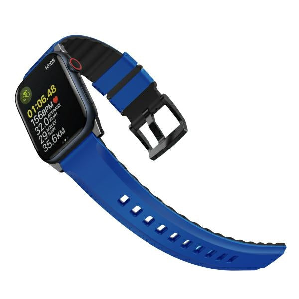 Uniq Linus Airosoft Silicone Strap til Apple Watch 1/2/3/4/5/6/7/8/SE/SE2/Ultra 42/44/45/49mm - Blå