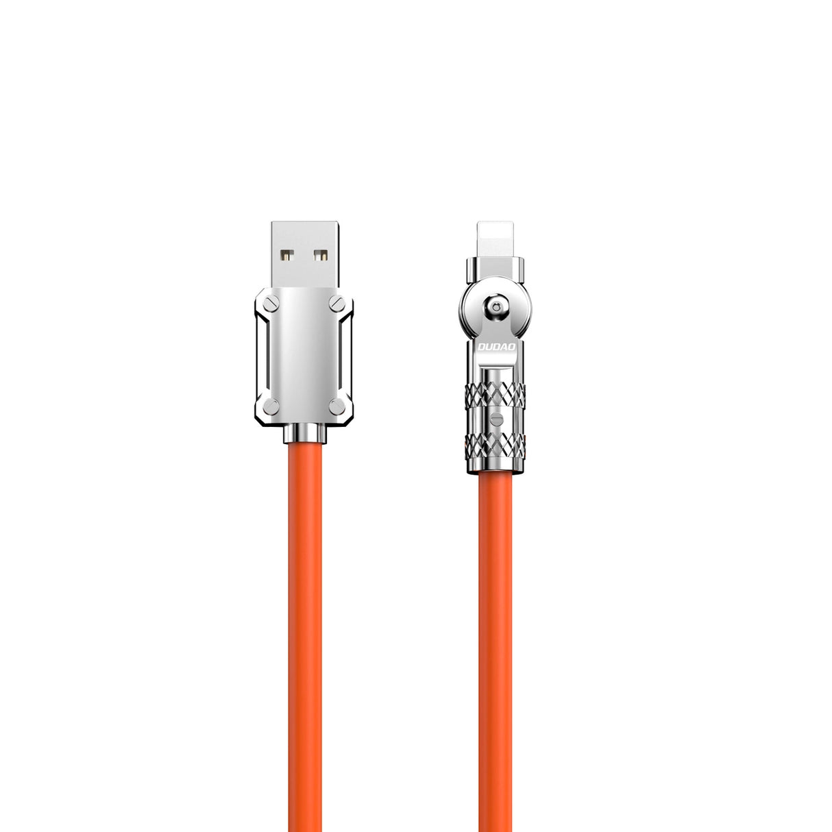 Dudao L24AL USB-A - Lightning vinklet kabel med 180° rotation 30W 1m - orange