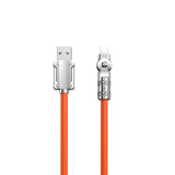 Dudao L24AL USB-A - Lightning vinklet kabel med 180° rotation 30W 1m - orange