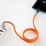 Dudao L24AL USB-A - Lightning vinklet kabel med 180° rotation 30W 1m - orange