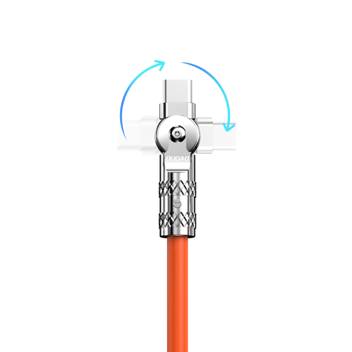 Dudao L24AL USB-A - Lightning vinklet kabel med 180° rotation 30W 1m - orange