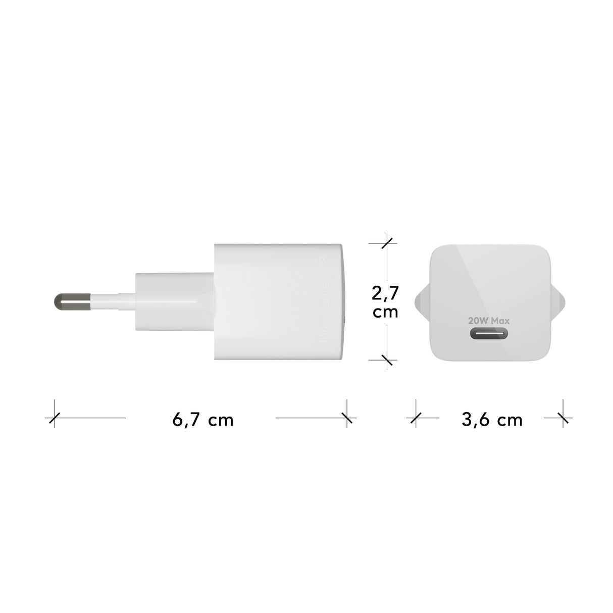Dbramante Re-charge - Wall Charger GaN - USB-C 20W EU - White
