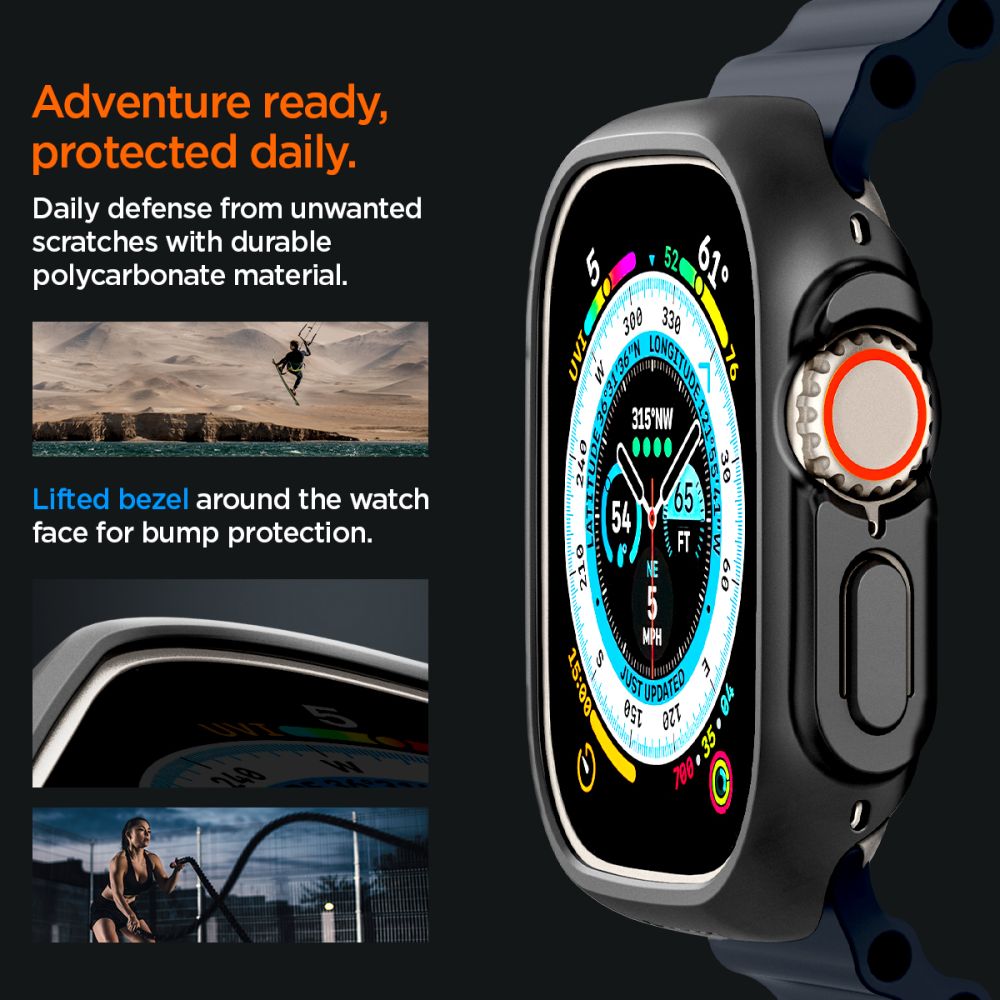 Spigen Thin Fit Apple Watch Ultra 1 / 2 / 3 / 4 (49 Mm) Sort