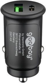 Goobay Dual-USB Auto Fast Charger USB-C™ PD 27W (12/24V) Bil oplader Sort