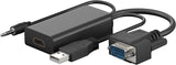 Goobay 61259 videokabel adapter 0,16 m VGA (D-Sub) + 3.5mm + USB Type-A HDMI Sort