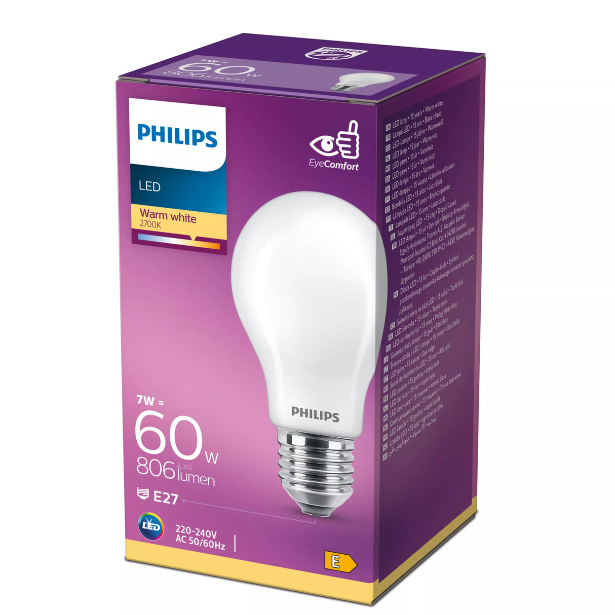 Philips Filament pære, matteret 60 W A60 E27