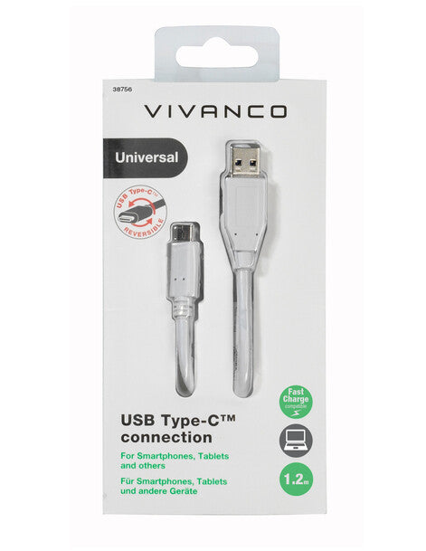 Vivanco DCVVUSBC20A12W USB-kabel 1,2 m USB C USB A Hvid