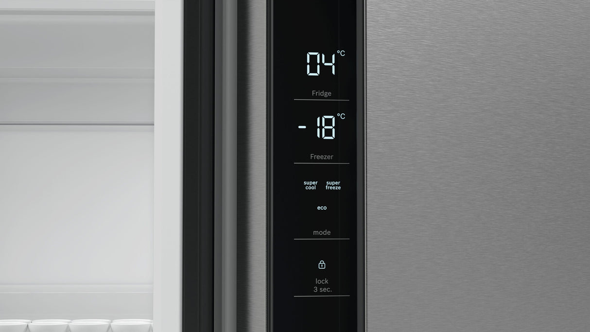 Bosch Serie 4 KFN96VPEA side-by-side køle-fryseskab Fritstående 605 L Rustfrit stål