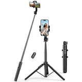 Selfie stick Ugreen LP586 teleskopisk stativ med Bluetooth fjernbetjening 1,5 m - sort