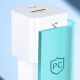 Wozinsky WWCEAC GaN USB-A USB-C 33W vægoplader - hvid