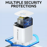 Wozinsky WWCEAC GaN USB-A USB-C 33W vægoplader - hvid