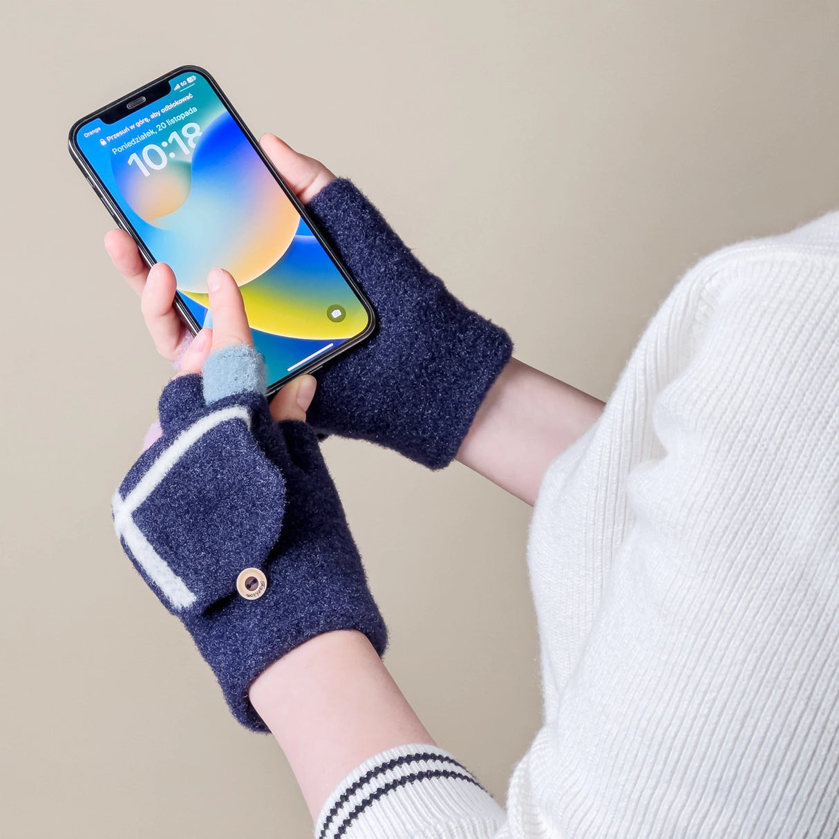 Vintertelefonhandsker til kvinder/børn - sort