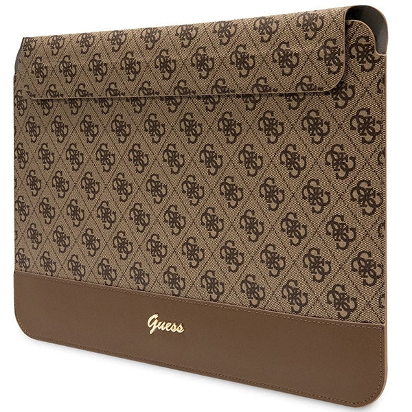 Guess 4G Stripe Metal Logo case for a 14" laptop - brown