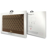 Guess 4G Stripe Metal Logo case for a 14" laptop - brown