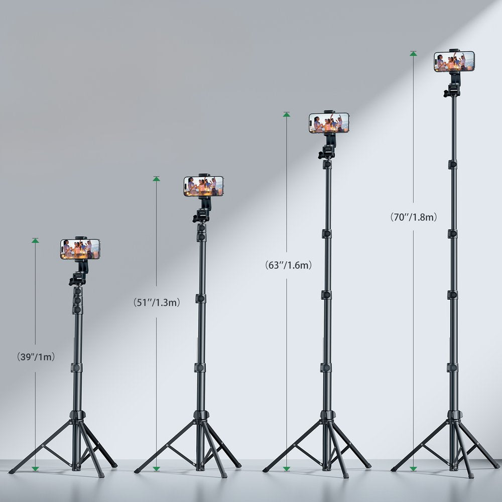 Ugreen LP680 selfie stick with stand and Bluetooth remote control 1.8m - black