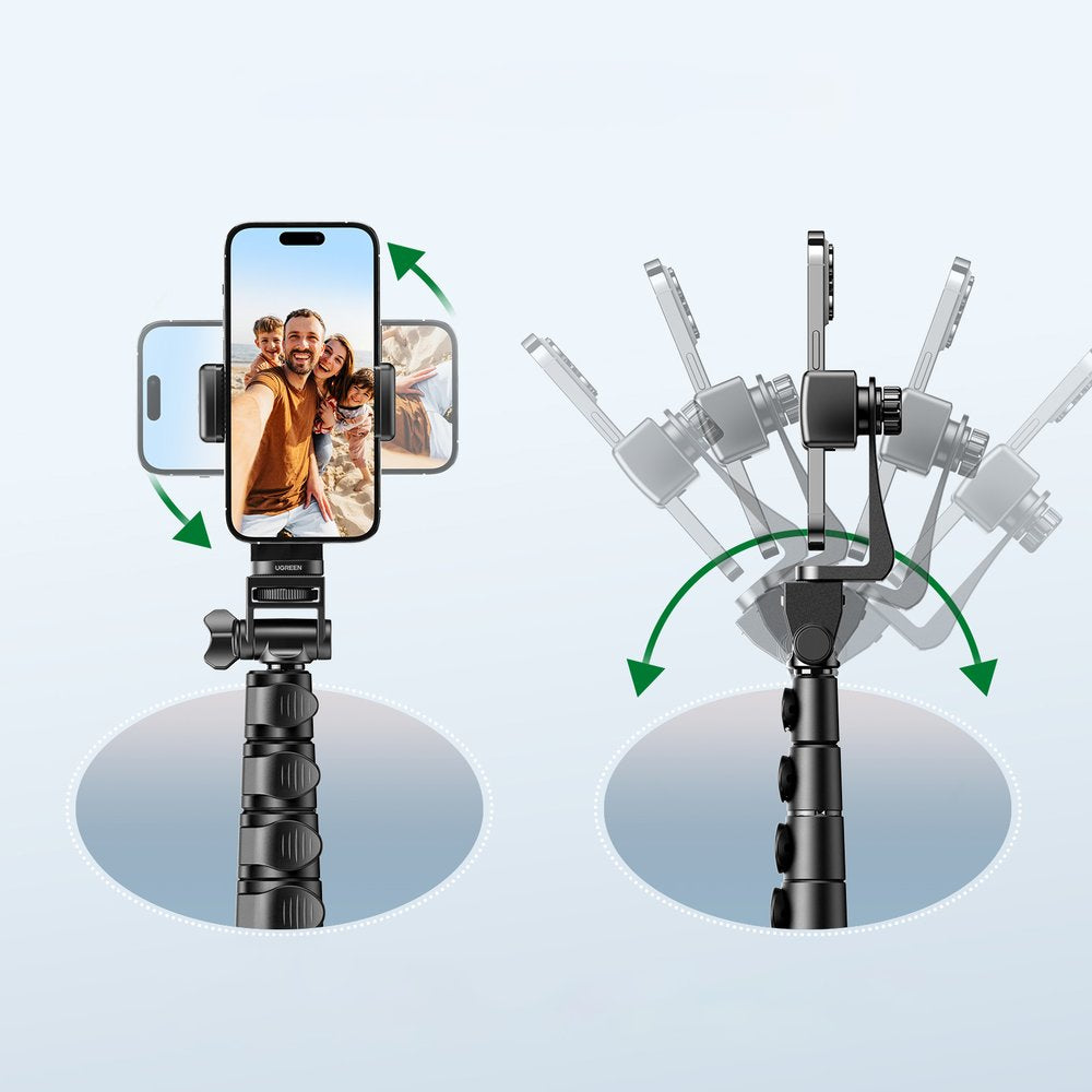 Ugreen LP680 selfie stick with stand and Bluetooth remote control 1.8m - black
