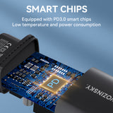 Wozinsky WGWCB USB-A USB-C 20W vægoplader - sort