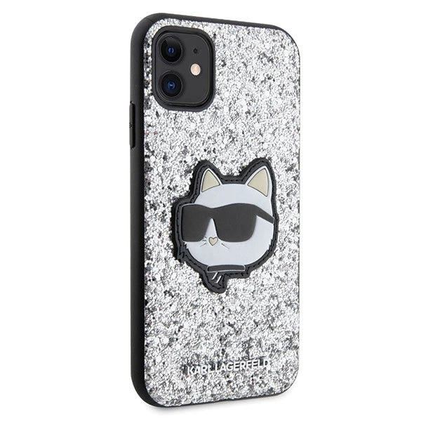 Karl Lagerfeld KLHCN61G2CPS iPhone 11 / Xr 6.1" silver/silver hardcase Glitter Choupette Patch