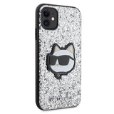 Karl Lagerfeld KLHCN61G2CPS iPhone 11 / Xr 6.1" silver/silver hardcase Glitter Choupette Patch