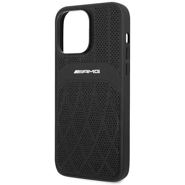 AMG AMHMP14XOSDBK iPhone 14 Pro Max 6.7" black/black hardcase Leather Curved Lines MagSafe