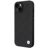 Case BMW BMHCP14S22RQDK iPhone 14 6,1" sort/sort Ledret Quilted