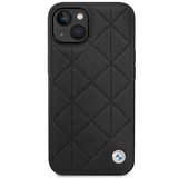 Case BMW BMHCP14S22RQDK iPhone 14 6,1" sort/sort Ledret Quilted