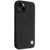 Case BMW BMHCP14S22RQDK iPhone 14 6,1" sort/sort Ledret Quilted