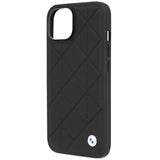 Case BMW BMHCP14S22RQDK iPhone 14 6,1" sort/sort Ledret Quilted