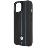 Case BMW BMHCP14S22RVSK iPhone 14 6,1" sort/sort hårdkasse Læder Stamp Blue Lines