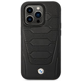 Case BMW BMHCP14X22RPSK iPhone 14 Pro Max 6,7" sort/sort Ledersæder mønster