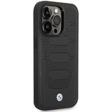 Case BMW BMHCP14X22RPSK iPhone 14 Pro Max 6,7" sort/sort Ledersæder mønster