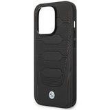 Case BMW BMHCP14X22RPSK iPhone 14 Pro Max 6,7" sort/sort Ledersæder mønster