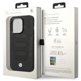Case BMW BMHCP14X22RPSK iPhone 14 Pro Max 6,7" sort/sort Ledersæder mønster