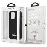 Guess GUHCP13XLSLMGBK iPhone 13 Pro Max 6.7" sort/sort hardcase Silicone Script Guld Logo