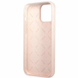 Guess GUHCP13XLSLMGLP iPhone 13 Pro Max 6.7" light pink/light pink hardcase Silicone Script Gold Logo