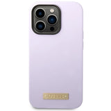 Guess GUHMP14LSBPLU iPhone 14 Pro 6.1" purple/purple hard case Silicone Logo Plate MagSafe