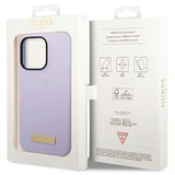 Guess GUHMP14LSBPLU iPhone 14 Pro 6.1" purple/purple hard case Silicone Logo Plate MagSafe