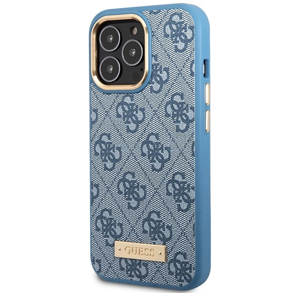 Guess GUHMP14LU4GPRB iPhone 14 Pro 6.1" blue/blue hard case 4G Logo Plate MagSafe