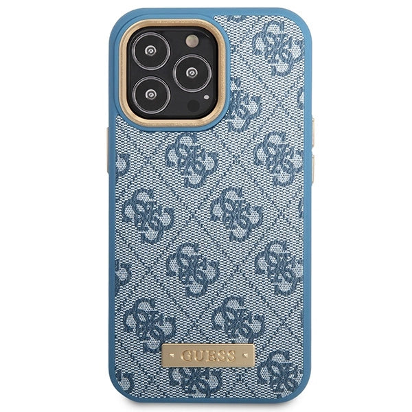 Guess GUHMP14LU4GPRB iPhone 14 Pro 6.1" blue/blue hard case 4G Logo Plate MagSafe